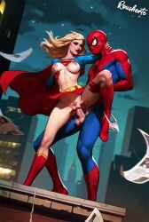 1boy 1girl ai_assisted ai_generated blonde_hair bodysuit cape commission dc_comics evening fondling_own_breast manhattan marvel medium_breasts panties_around_one_leg peter_parker pubic_hair rousherte self_upload skintight_bodysuit skirt_lift spider-man standing_sex supergirl tagme vaginal vaginal_penetration vaginal_sex variant_set