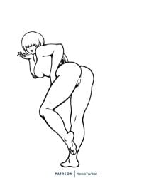 1girls big_ass big_breasts breasts from_behind king_of_fighters long_hair ponytail pussy shermie_(kof) standing