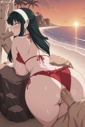 1girl 2boys ai_generated anal ass back beach bikini bikini_bottom_aside black_hair blush breasts breasts_out cheating_(relationship) clothed_female_nude_male clothes_lift clothing_aside cloud dark-skinned_male dark_skin digitalwaifugallery earrings erection fellatio group_sex hairband hetero hi_res high_quality high_resolution interracial jewelry large_breasts long_hair looking_back mmf_threesome multiple_boys muscular netorare nipples nude ocean oral outdoors patreon penis pussy red_bikini red_eyes rolling_eyes seductive sex sex_from_behind sexy side-tie_bikini_bottom sidelocks sky solo_focus spitroast spy_x_family sun sunset sweat swimsuit testicles thighs threesome tree uncensored veins veiny_penis water watermark white_hairband yor_briar
