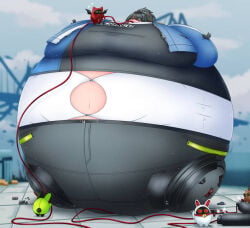 full_body_inflation hose_inflation immobile inflation spherical_inflation zenless_zone_zero zhu_yuan