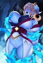 1girls ai_generated areola_bulge areolae bare_shoulders big_breasts blizzard_entertainment blonde_hair blue_tentacles breasts cave clothed_female clothed_sex clothes_pull detached_sleeves double_penetration draenei draenei_female elemental_creature female female_focus glowing_eyes gold_eyes horns ice ice_elemental lightforged_draenei moaning open_mouth penetration pointy_ears ponytail robe saliva sex steamy_breath tentacle tentacle_in_pussy tentacle_on_breast tentacles tentacles_around_arms tentacles_around_legs tentacles_on_female thick_thighs thighs tongue torn_clothes vaginal_penetration warcraft white_body white_skin world_of_warcraft