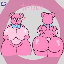 ass bear bear_girl butt huge_ass huge_tits lovedoll_toy_factory pink pretty sexy teddi_(gremlingrounded) tits