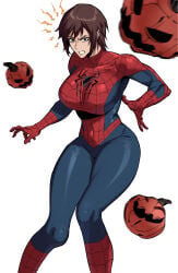 1girls breasts female female_focus female_only large_breasts light-skinned_female light_skin marvel marvel_comics mg99 mg991998 peter_parker petra_parker solo spider-man spider-man_(series) spider-woman superheroine thick_thighs thighs wide_hips
