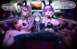 1futa 2girls bang_dream! bang_dream!_it's_mygo!!!!! big_penis blush breasts_bigger_than_head bulge_through_clothing bunny_ears bunnysuit clothed collar dialogue embarrassed expressionless gigantic_penis heart_pasties huge_breasts huge_bulge huge_cock imminent_sex large_breasts large_penis long_penis massive_penis nagasaki_soyo shangdong shangdong233 suit sweat wakaba_mutsumi yuutenji_nyamu