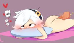 1girls ambiguous_penetration brawl_stars bubble_butt colette_(brawl_stars) disembodied_penis headband heart heart-shaped_pupils moaning paromune penetration penis prone_bone thick_ass white_hair