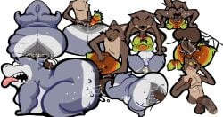 3boys all_fours anal anal_fingering anal_penetration anal_sex anthro anthro_on_anthro anus ass ass_up balls big_ass big_butt big_dom_small_sub big_penis black_hair bodily_fluids brown_body brown_fur brown_tail canid canine closed_eyes cum cum_in_ass cum_inside cum_on_penis doggy_style double_anal double_penetration dreamworks duo fingering fish from_behind front_view funkyghosty genital_fluids genitals green_body grey_body hair half-closed_eyes huge_ass huge_butt leaking_cum legs_apart legs_spread male male/male male_penetrating male_penetrating_male mammal mr._piranha_(the_bad_guys) mr._shark_(the_bad_guys) mr._wolf_(the_bad_guys) multicolored_body multicolored_fur nude nude_male overweight overweight_male penetration penile penile_penetration penis penis_in_ass piranha_fish popsicle rear_view shark shark_fin sharp_teeth side_view small_penis sweat tail teeth the_bad_guys thick_thighs threesome tongue tongue_out veiny veiny_penis white_background wide_hips wolf yellow_sclera
