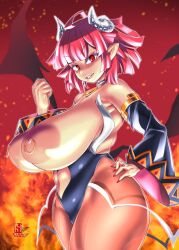 alternate_version_available breasts demon demon_girl exposed_breasts huge_breasts konmori_(kinbou_sokai) la_pucelle_tactics large_breasts nipple_piercing nipples nippon_ichi_software overlord_priere priere thick_thighs