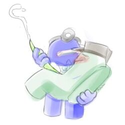 among_us among_us_(series) blue_(among_us) cum cumshot green_(among_us) handjob stroking_penis tentacle_penis