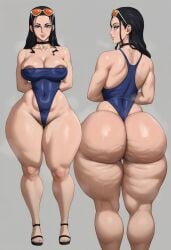 1girl 1girls ai_generated areolae ass big_ass big_breasts big_butt boobs booty bottom_heavy breasts breedable breedable_hips bubble_ass bubble_butt cameltoe cellulite curvaceous curvy curvy_figure dark_hair eyewear fat_ass feet female female_only front_and_back hairy_pussy hips musk musk_clouds nico_robin oiled oiled_skin one_piece pawg pawg_build perfect_ass phat_ass pubic_stubble sandals sexy sexy_ass sexy_body sexy_female slim_waist small_waist sweat swimsuit taiga20 thicc thicc_ass thicc_thighs thick thick_ass thick_thighs voluptuous voluptuous_female wet wide_ass
