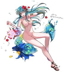 1girls blue_eyes blue_hair breasts completely_nude edit eirika_(fire_emblem) eirika_(summer)_(fire_emblem) female female_only fire_emblem fire_emblem:_the_sacred_stones fire_emblem_heroes flower hair_flower innertube medium_breasts nintendo nude nude_female nude_filter solo splooshiemon