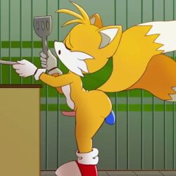 2boys animated big_butt blue_eyes cooking cum cum_inside cumflated_belly cumflation femboy kitchen miles_tails_prower moaning orange_fur sex sex_from_behind shorter_than_30_seconds sonic_(series) sonic_the_hedgehog sonic_the_hedgehog_(series) sound tagme tails tails_the_fox video