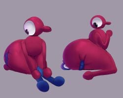 absurd_res ambiguous_gender anal archenarie big_butt big_walk_(game) blue_body butt butt_grab facesitting hand_on_butt hi_res monobutt not_furry nude oral red_body rimming sex simple_background sitting sitting_on_another