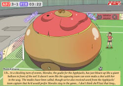 blushing immobile inflation plasticextreme ripping_clothing soccer soccer_uniform spherical_inflation