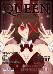 1girls 2d brown_hair bunny_girl chara english_text eva_watson female female_only gentale magazine_cover red_eyes solo tagme text undertale undertale_(series)