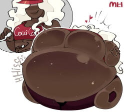 coke_and_mentos enjoying inflation mallighn spherical_inflation sunken_head white_hair