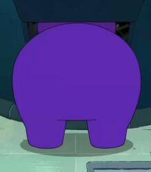 among_us among_us_(series) ass ass_focus bent_over featureless_ass jiggling_ass monobutt official_animation official_style purple_(among_us) shaking_ass
