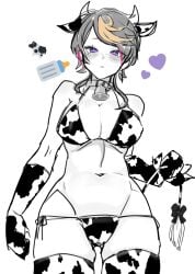 big_breasts cow_print nijisanji nijisanji_en shu_yamino virtual_youtuber