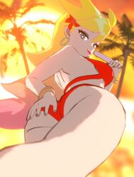 3d 3d_animation 3d_model ass ass_focus bikini blonde_hair blue_eyes breasts earrings flower flower_in_hair hand_on_ass long_hair looking_at_viewer looking_back open_mouth panty_&_stocking_with_garterbelt panty_anarchy popsicle slim_waist snoopsnsfw tagme thick_thighs tongue tongue_out video viewed_from_behind viewed_from_below voluptuous wide_hips wind