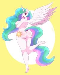 1girls aarondrawsarts ass breasts female my_little_pony nude pinup pose princess_celestia_(mlp) tagme