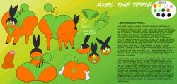 all_fours anus axel_the_tepig generation_5_pokemon green_clothing green_underwear model_sheet nintendo pokemon pokemon_(species) tepig tepigfan101