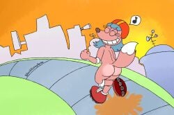 1girls anthro ass blackkittyartz exhibitionism female furry nude roller_skates tagme