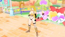 1girls blonde_female blonde_hair bunny_ears bunny_girl bunnysuit cleavage ember_celica half-dressed half_naked half_naked_female long_hair long_hair_female rwby solo_female theblackbirdcalls yang_xiao_long