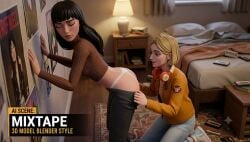2girls 3d 3d_animation ai_generated ai_voice ai_voice_acted animated ass ass_worship bare_ass bedroom blonde_female blonde_hair brown_hair clothing grok kissing_ass mixtape mp4 tagme thick_ass video white_panties yuri