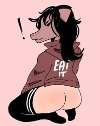 amanda_young artist_request ass booty butt dead_by_daylight looking_at_another looking_at_viewer looking_back looking_surprised mask mask_on_head masked masked_female on_knees pig_mask saw_(series) the_pig thighhighs