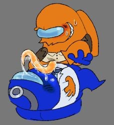 among_us among_us_(series) blue_(among_us) cum orange_(among_us) tentacle_penis