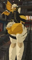 anthro ass_focus big_breasts bug_diver bug_girl helldivers_2 hunter-chan_(arzyparzy) puffy_jacket urban vrchat vrchat_avatar