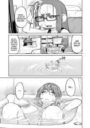 bath bathtub floating_breasts huge_breasts kaii_to_otome_to_kamikakushi official_art ogawa_sumireko