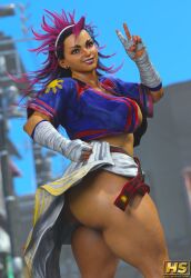 3d abs ass biceps big_breasts breasts brown_hair brown_skin brown_skinned_female bubble_butt busty capcom female female_focus female_only hagiwara_studio hourglass_figure long_hair muscles muscular muscular_female navel pinup pinup_pose street_fighter street_fighter_6 tagme two-tone_hair wide_hips yasmine_(street_fighter)