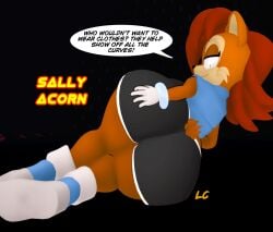 anthro ass_focus big_ass big_butt big_thighs boots bubble_ass bubble_butt chipmunk clothed clothed_female clothes clothing dialogue fat_ass female female_only footwear gloves ground_squirrel huge_ass huge_butt large_ass large_thighs looking_at_viewer looking_back lwd_cartoonz mammal massive_ass massive_butt mobian mobian_(species) rodent sally_acorn sciurid second_life short_shorts shorts smiling sonic_(series) sonic_the_hedgehog_(series) teasing teasing_viewer thick_ass thick_thighs vest