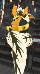 anthro big_breasts bug_diver bug_girl helldivers_2 hunter-chan_(arzyparzy) pasties puffy_jacket shushing urban vrchat vrchat_avatar