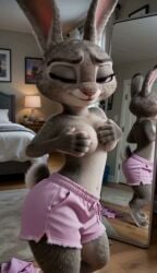 2026 abysswatcher ai_animation ai_generated animated anthro ass bedroom breasts clothing dancing disney female furry genitals hi_res inside judy_hopps lagomorph leporid mammal mirror music navel nipples nude pussy rabbit realistic seductive short_playtime solo sound strip_dance tagme tail undressing video zootopia zootropolis