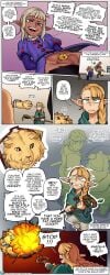 chastity_cage dungeon_meshi elf elf_ears english_dialogue english_text erection futanari laios_touden marcille_donato mrbooshmaster senshi_(dungeon_meshi) small_penis thistle_(dungeon_meshi) winged_lion_(dungeon_meshi)