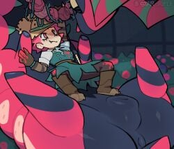 anus clothed clothing duo extreme_size_difference female feral generation_5_pokemon hi_res human male mammal nintendo nude pokemon pokemon_(species) puffy_anus scolipede size_difference star_rifle vesca_(star_rifle)