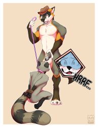 ambiguous_gender anthro balls bound cage caged duo floofthefennec genitals hands_tied hi_res leash leash_pull male male/male solo