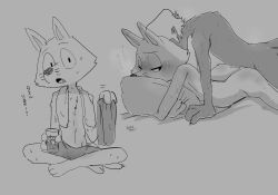 2022 4_fingers 4_toes anal_sex anthro ass blush boxer_briefs canid canine canis edit fox gaon glass_cup hair hi_res ice kaiketsu_zorori mammal naked pillow pillow_grab sketch tail text towel towel_around_neck water wet_body wolf zorori