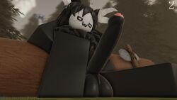 1boy 3d alchef big_balls big_penis black_fur erect_penis erection foreskin forest forest_background furry homo_animalis horns male male_only morning_wood neck_tuft nonalterna roblox robloxian scars self_upload solo solo_male tagme uncut waking_up wolf_ears