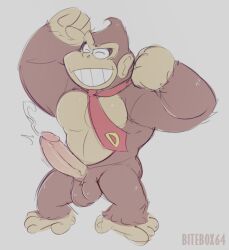 anthro balls bara bitebox64 boner casual donkey_kong donkey_kong_(series) erection furry gay gorilla handsfree_ejaculation male male_only muscles muscular nintendo penis solo solo_male