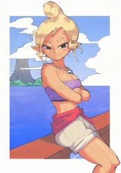 1girls aged_up big_breasts breasts clothed clothing female inkuusan sitting solo tagme tetra the_legend_of_zelda the_wind_waker wind_waker