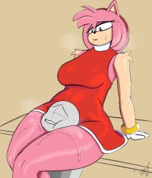 amy_rose anon anthro big_breasts crush crushing head_crushing hedgehog sega sonic_(series) sonic_the_hedgehog_(series) sweat thick_thighs yamathegod