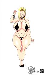 1girls alternate_version_available android_18 animated blonde blonde_hair blue_eyes cameltoe cleavage curvy dragon_ball erect_nipples female gif high_heels huge_areolae huge_ass huge_breasts puffy_nipples repv short_hair slideshow thick_lips voluptuous wide_hips yellow_hair