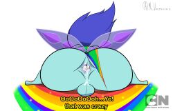 alien_femboy ass_focus asshole balls ben_10 ben_10_omniverse bent_over big_ass cartoon_network cum cum_in_ass cum_inside male_only male_shortstack mr_valentine00 nemuina pesky_dust rainbow shortstack text