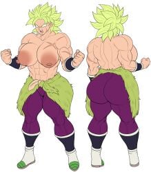 1girls abs big_areola big_ass big_breasts big_nipples broly broly_(dragon_ball_super) detnox dragon_ball female female_only huge_areolae huge_ass huge_breasts huge_nipples legendary_super_saiyan muscles muscular_female rule_63 solo super_saiyan super_saiyan_full_power