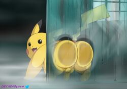 ass dat_ass dick gay genitals looking_at_viewer looking_back looking_back_at_viewer necromalock pikachu pokémon_(species) pokemon thick