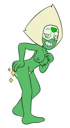 1girls alien alien_girl ass ballisticmel boobs breasts butt cartoon_network completely_naked completely_nude completely_nude_female female female_only gem_(species) green_nipples green_skin happy_female looking_at_viewer medium_breasts naked nipples nude nude_female peridot_(steven_universe) pubic_hair simple_background smiling_at_viewer solo solo_female steven_universe tits unshaved_pussy visor white_background