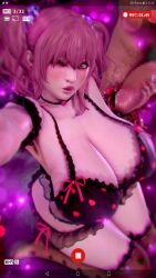 1girls 3d alternate_breast_size armpit_hair armpits big_breasts big_penis bra breasts busty censored censored_penis cleavage curvaceous curvy curvy_body curvy_female curvy_figure female female_focus honey_select huge_breasts huge_cock idolmaster idolmaster_cinderella_girls illusion_soft jougasaki_mika large_breasts penis smartphone voluptuous winking yaotama