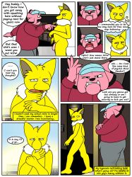 angry anthro argument ass clothed clothed/nude clothed_male_nude_male clothing comic dialogue english_text foreskin generation_1_pokemon generation_2_pokemon genitals hat headgear headwear hi_res humanoid_genitalia humanoid_penis hypno hypno_(pokemon) male nintendo nude open_mouth penis pokémon_(species) pokemon pokemon_(species) public public_nudity snubbull speech_bubble stoltz_steller sweatpants text uncircumcised yoshoblue